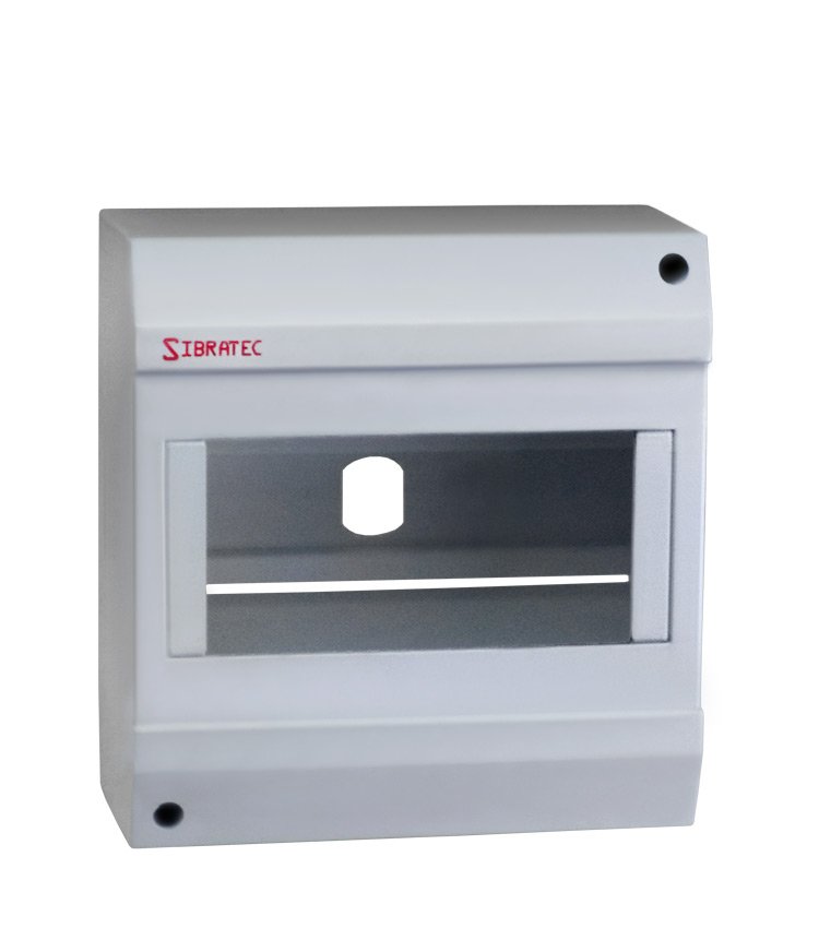 Caixa Plástica de Sobrepor Modelo LNCE para Disjuntor DIN 5 ou 6 Polos (destacável) - Dimensões: 130x122x62mm (CxLxP)