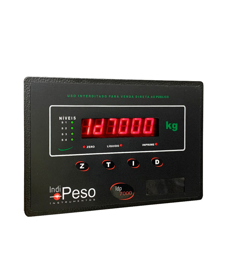 Indicador de Peso sem Gabinete para Painel IDP7000S-LINE 24Vcc - Acompanha Frontal em Aço Carbono e Acessórios para Fixação